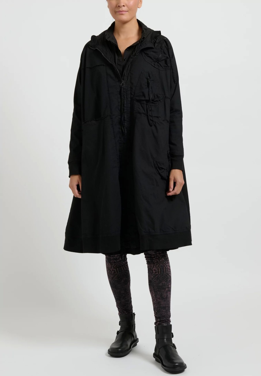 Rundholz Dip Coats & Dusters | Long Sleeve Patch & Pocket Coat In Black