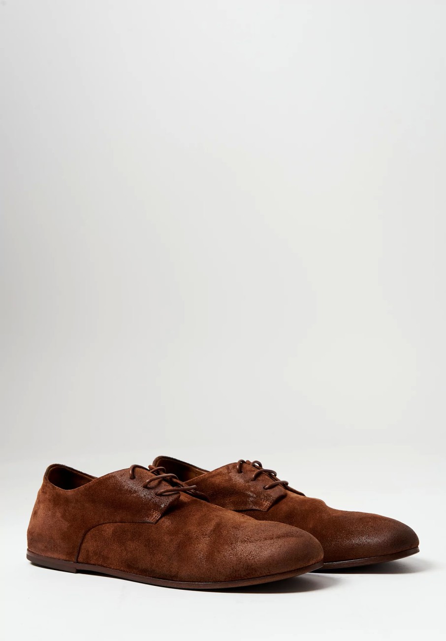 Marsèll Shoes | Suede Steccoblocco Derby Shoe In Basalto Brown