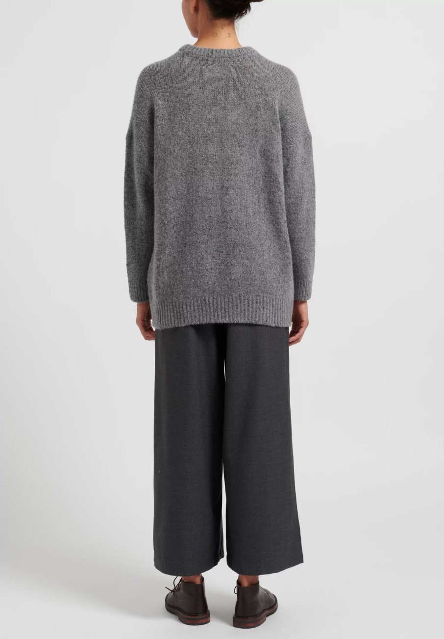 Kaval Knitwear | Cashmere And Sable Loose Knit Sweater In Grey Tweed