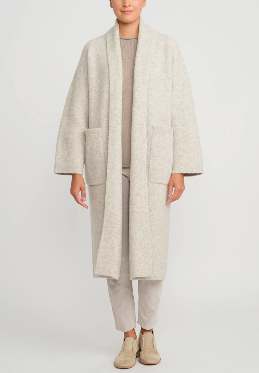 Lauren Manoogian Coats & Dusters | Double Face Long Coat In Carrara Cream