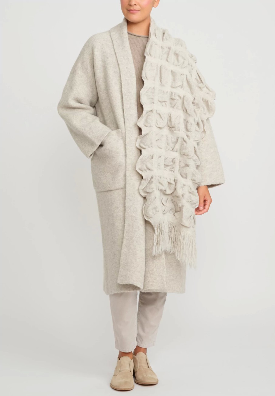 Lauren Manoogian Coats & Dusters | Double Face Long Coat In Carrara Cream