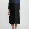 AODress Dresses | Habutai Silk And Velvet Patchwork Dress In Navy Blue & Black