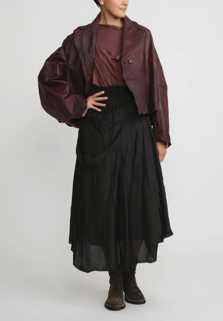 Rundholz Skirts | Distressed And Layered A-Line Skirt In Black