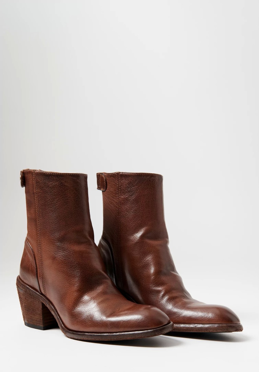 Officine Creative Boots | Leather Sydne Ignis T. Ankle Boot In Cigar Brown