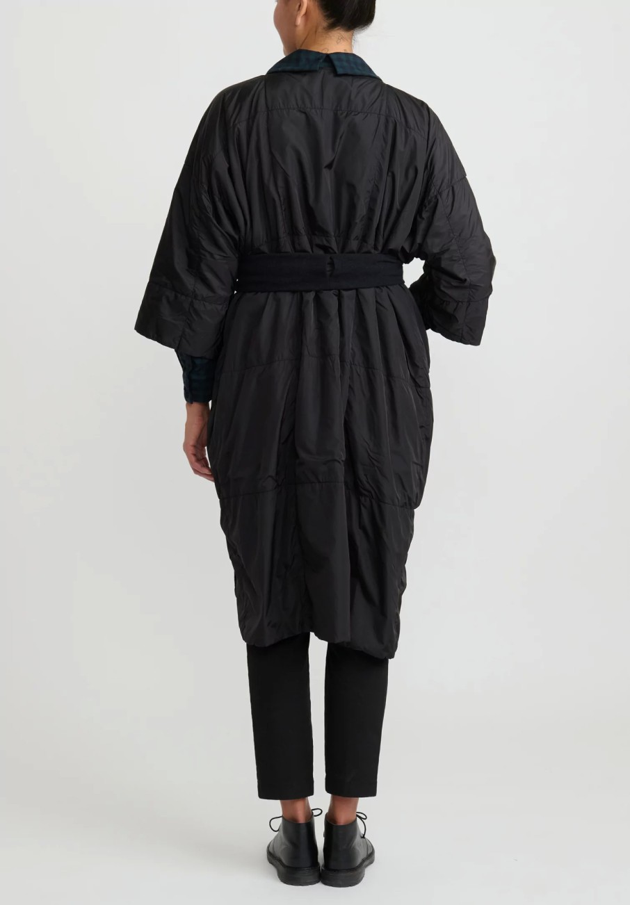 Daniela Gregis Coats & Dusters | Cashmere Lined ''Trapuntato'' Coat In Black & Blue