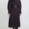 Jil Sander Coats & Dusters | Long Belted Trench Coat In Ganache Brown