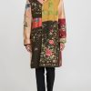 By Walid One Of A Kind | Antique Embroidered Chinese Silk Rufus Coat In Peach & Red