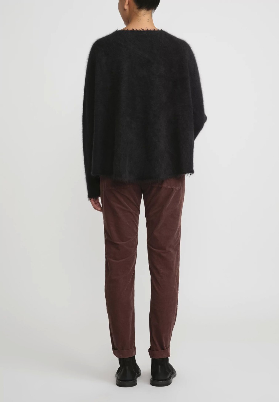 Rundholz Knitwear | Racoon Hair Long Sleeve Sweater In Black