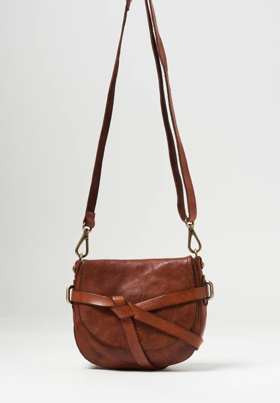 Campomaggi Handbags | Simple Knot Crossbody Bag In Cognac Brown