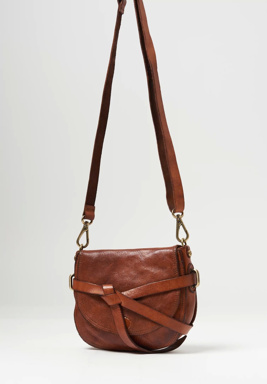 Campomaggi Handbags | Simple Knot Crossbody Bag In Cognac Brown