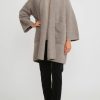 Lauren Manoogian Coats & Dusters | Double Face Baby Alpaca Wide Coat In Granite Taupe