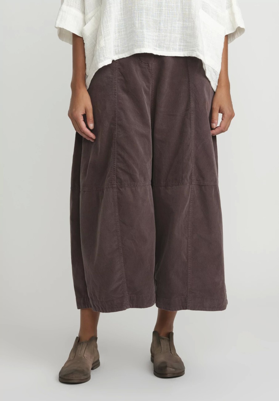 Gilda Midani Pants | Cotton Corduroy Egg Pants In Chocolate Brown