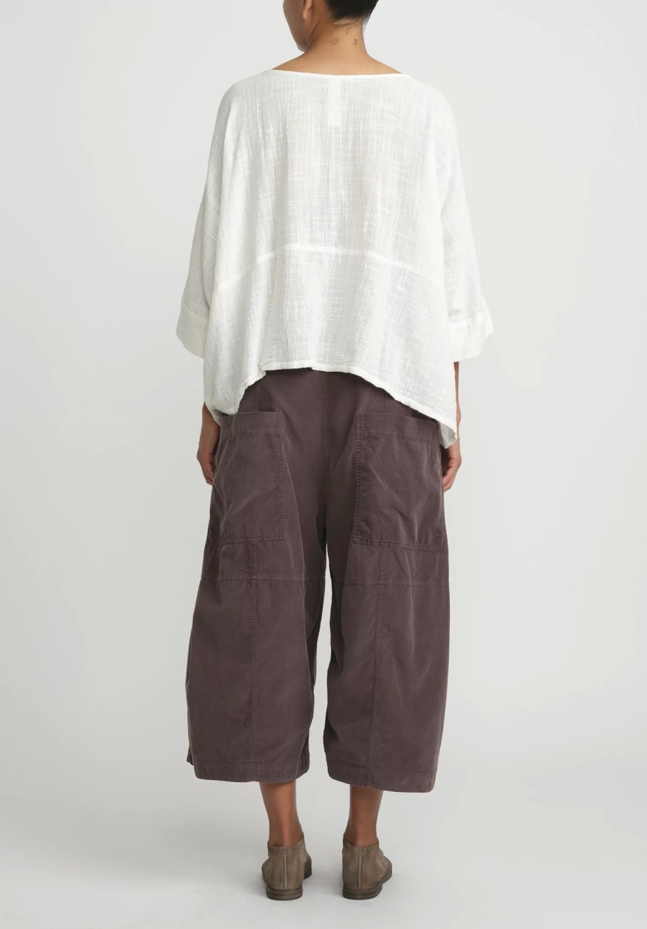 Gilda Midani Pants | Cotton Corduroy Egg Pants In Chocolate Brown