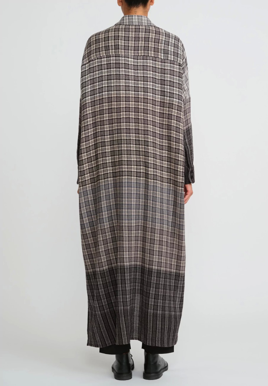 Toogood Dresses | The Trawlerman Soft Wool Check Dress In Granite Brown & Black