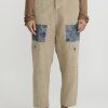 Umit Unal Pants | Cotton Corduroy Patch Drop Crotch Pants In Natural & Denim