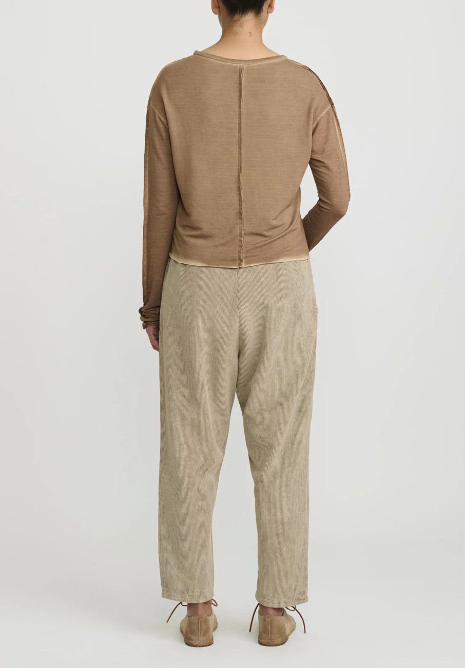 Umit Unal Pants | Cotton Corduroy Patch Drop Crotch Pants In Natural & Denim