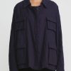 Rundholz Dip Jackets | Wool Oversized A-Line Jacket In Grape Blue