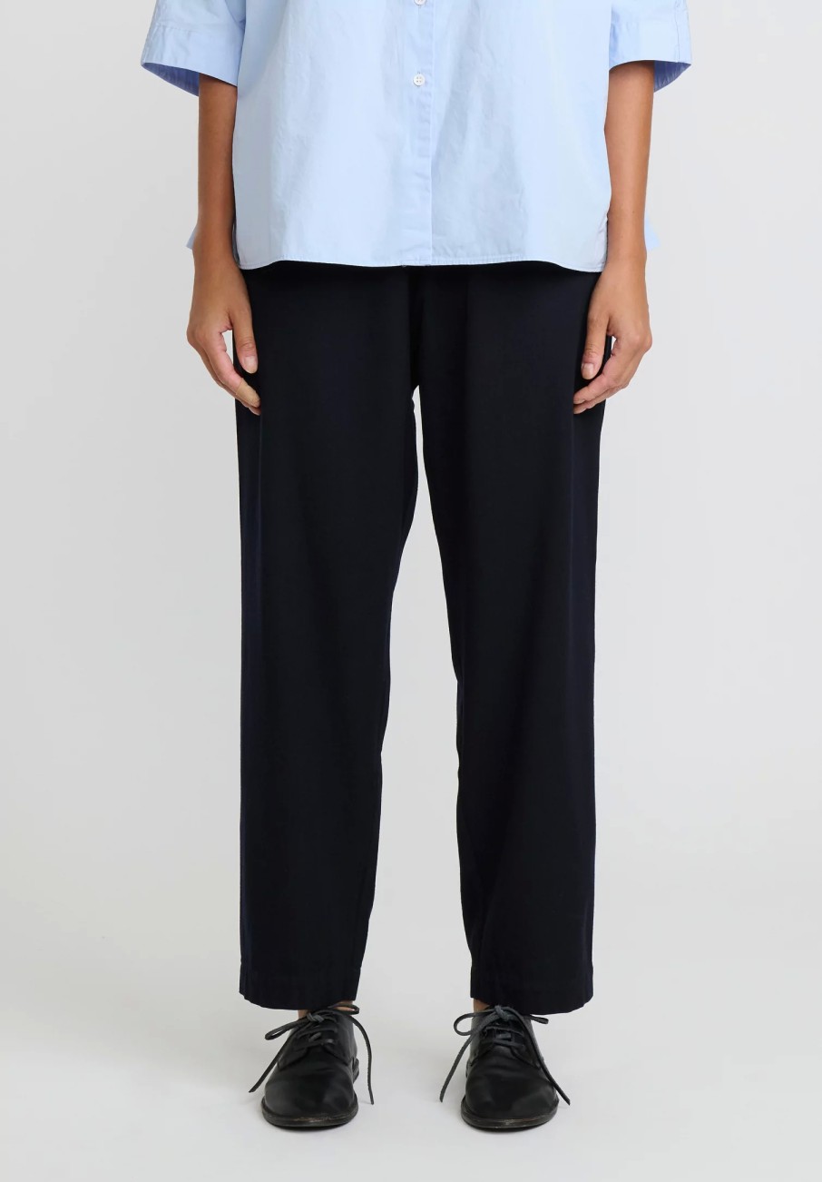 Casey Casey Pants | Wool Fabi Drapey Pants In Navy Blue