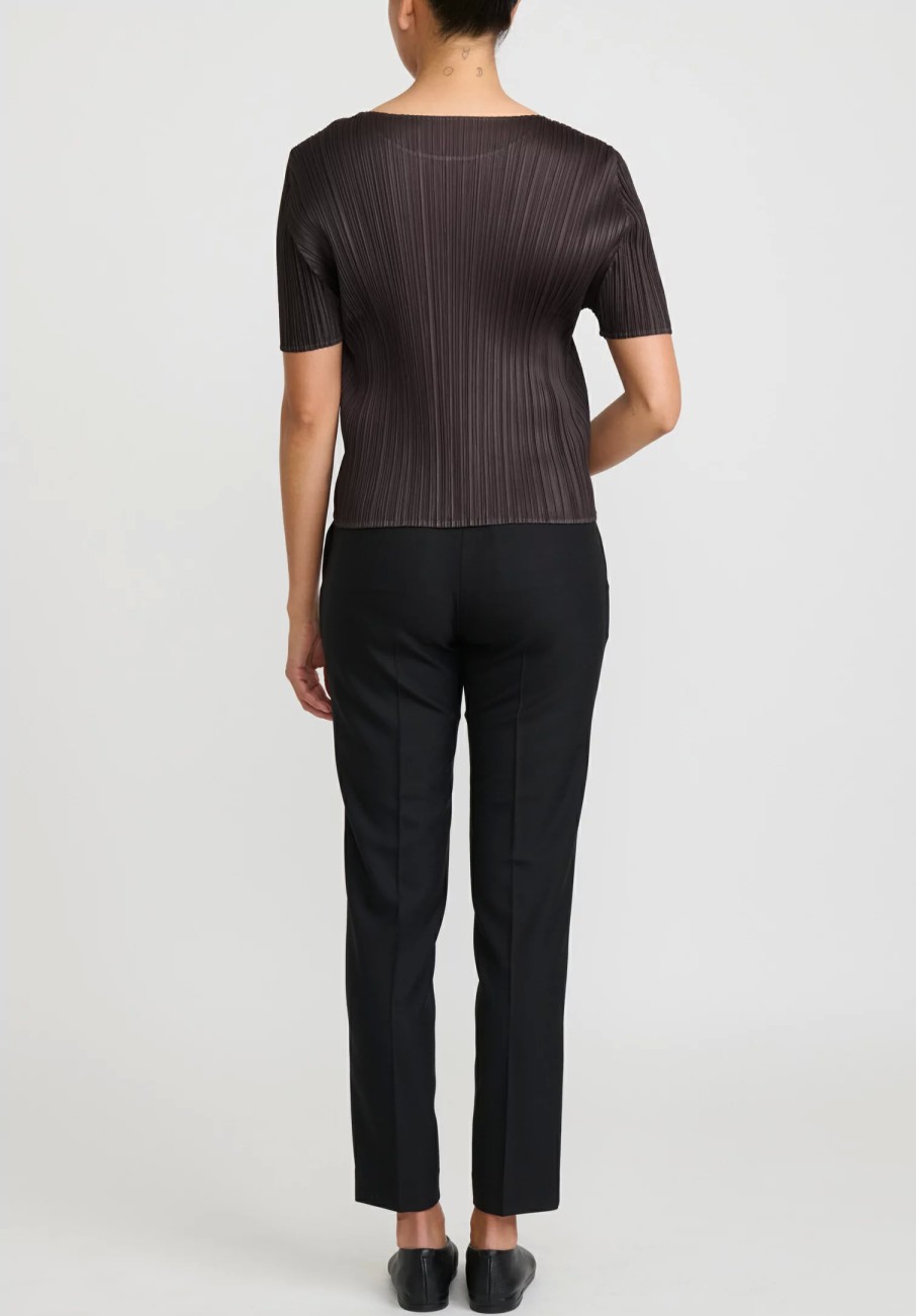 Issey Miyake Pleats Please Tops | June Top In Dark Brown