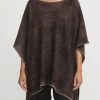 Avant Toi Ponchos | Hand-Painted Cashmere & Silk Loose Knit Poncho In Nero Gianduia Brown