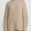 Lauren Manoogian Knitwear | Baby Alpaca Ribbed Turtleneck In Stoneware Natural