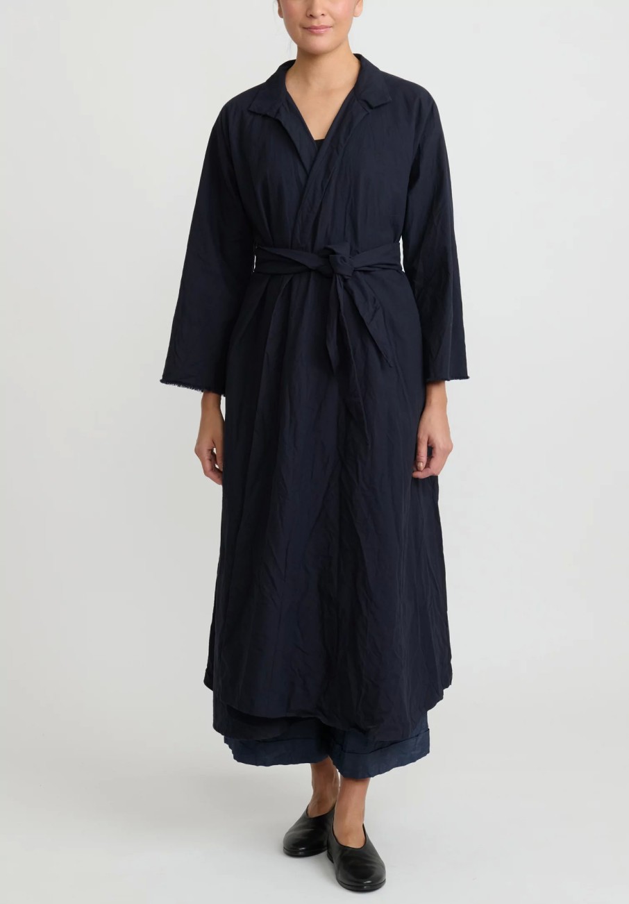 Daniela Gregis Coats & Dusters | Washed Cotton Spicchi Jeroni Coat In Navy Blue