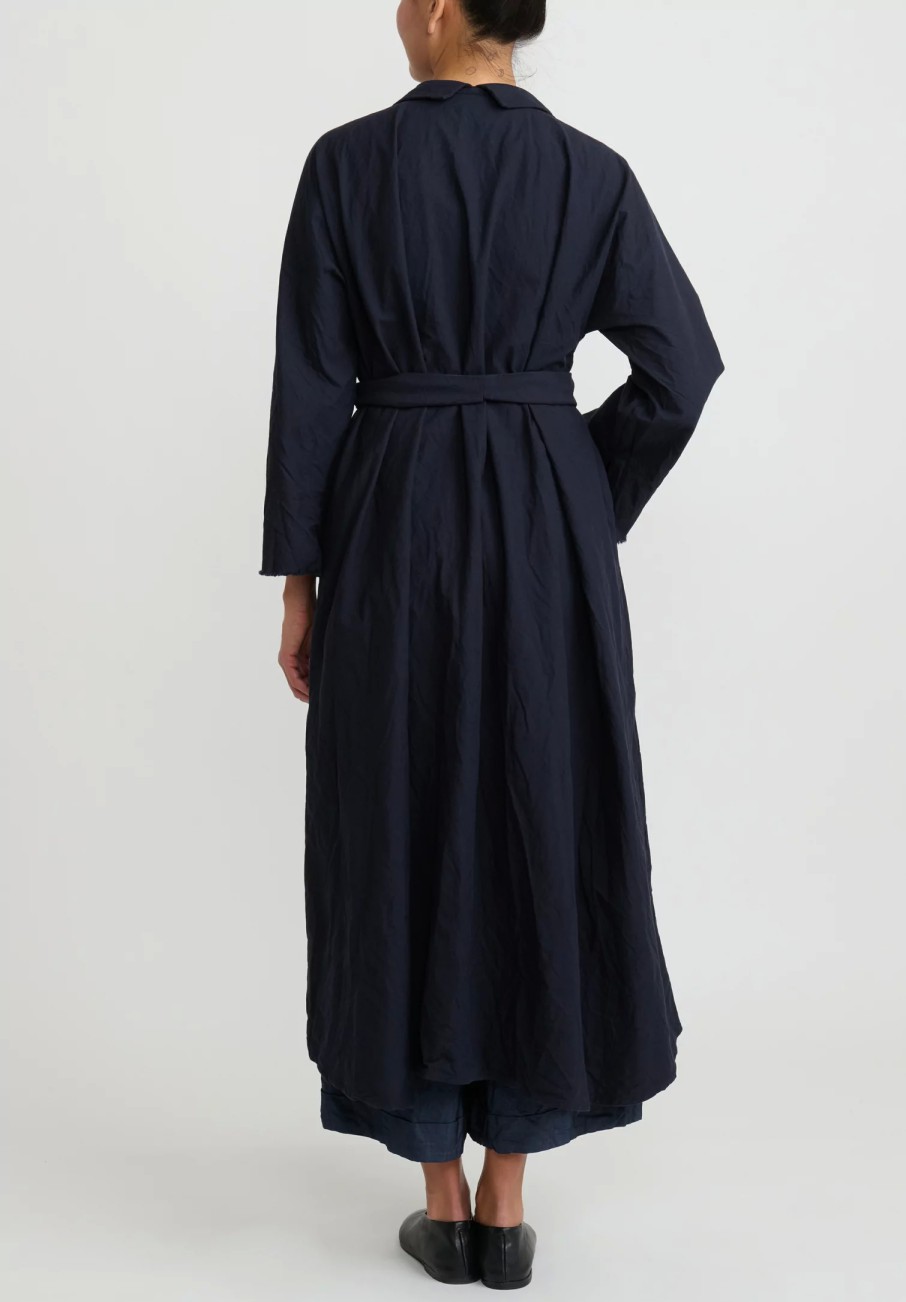 Daniela Gregis Coats & Dusters | Washed Cotton Spicchi Jeroni Coat In Navy Blue