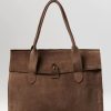 Corîu Handbags | Suede Large Bitta Bag In Taupe