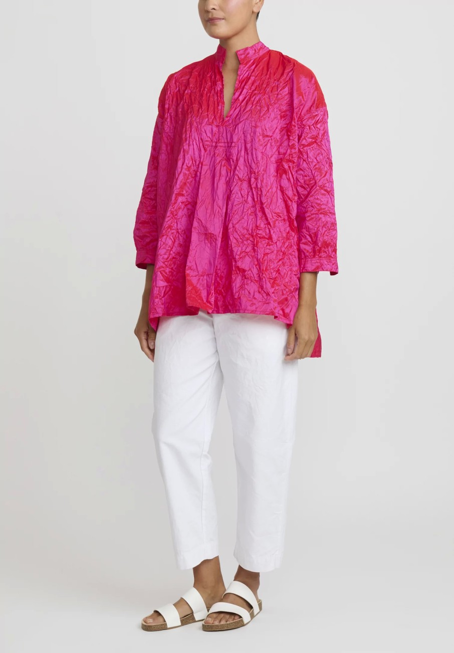 Daniela Gregis Tops | Washed Silk Kora Top In Fucsia Pink