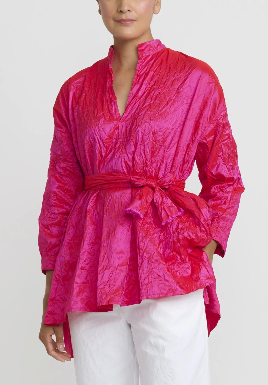 Daniela Gregis Tops | Washed Silk Kora Top In Fucsia Pink