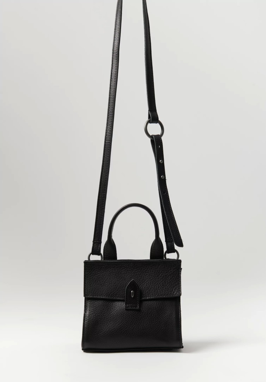 Corîu Handbags | Leather Mini Bitta Crossbody Bag In Black