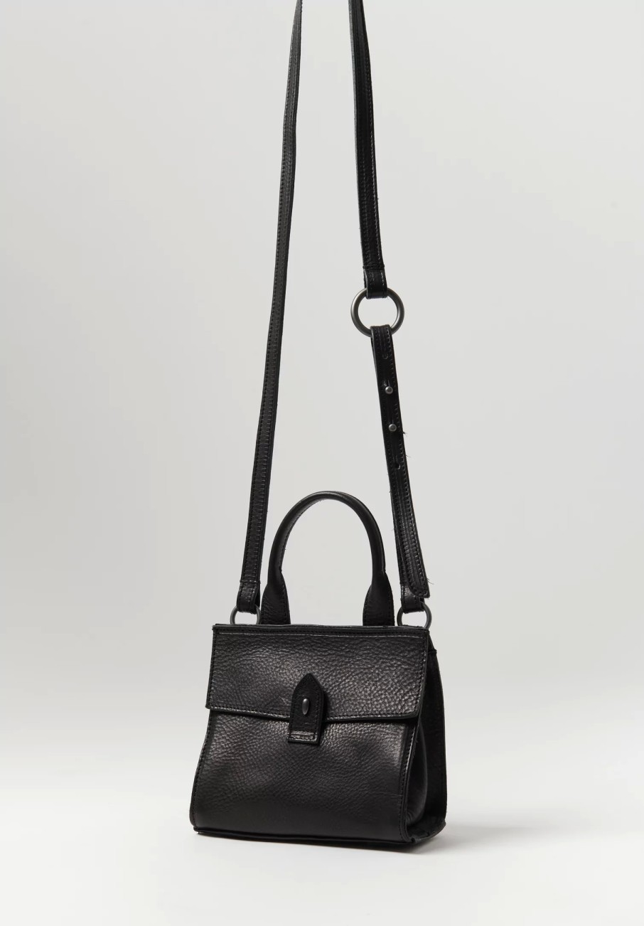 Corîu Handbags | Leather Mini Bitta Crossbody Bag In Black