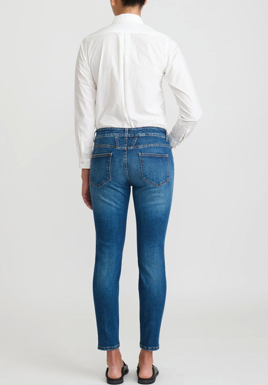 Closed Denim | Baker Cropped Cotton Denim Jeans In Dark Blue