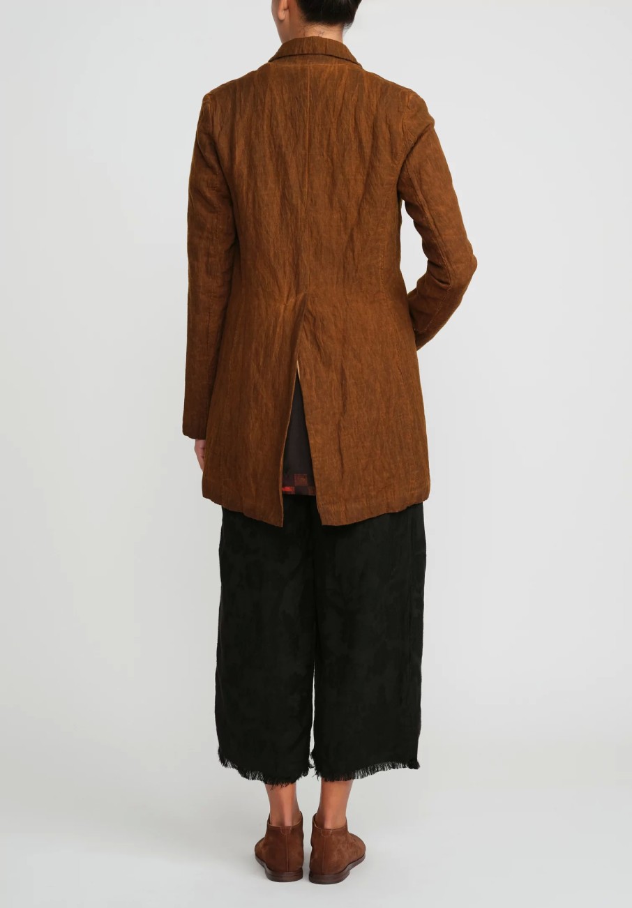 Masnada Jackets | Cotton & Wool Double-Breasted Jacket In Land Brown