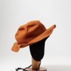 Horisaki Design & Handel Hats | Beaver Fur Felt Wrinkled Hat With Earflaps In Rust Orange