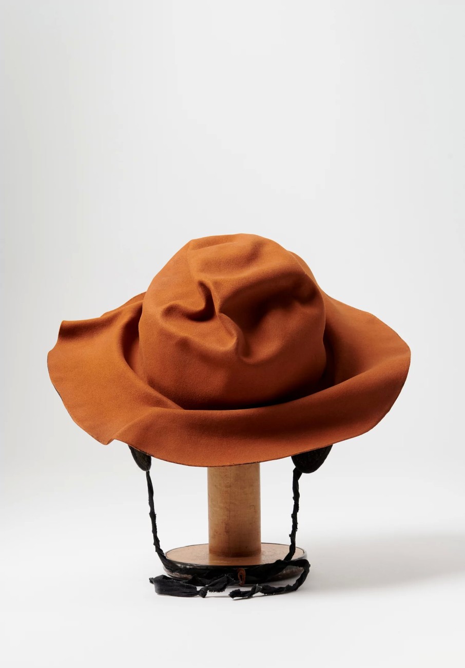 Horisaki Design & Handel Hats | Beaver Fur Felt Wrinkled Hat With Earflaps In Rust Orange