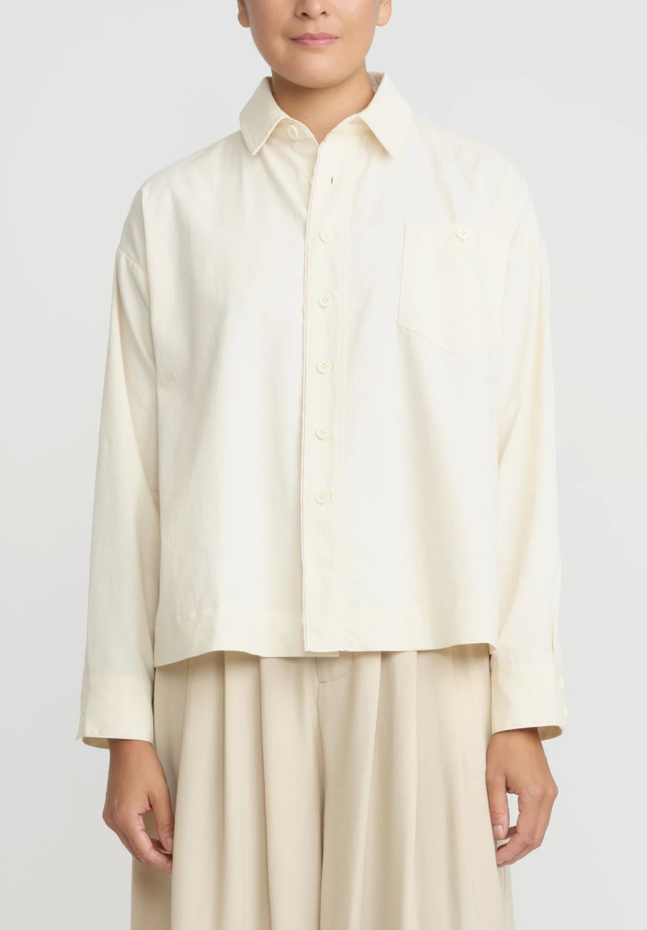 A Tentative Atelier Shirts & Blouses | Cotton Red Line Shirt In Natural