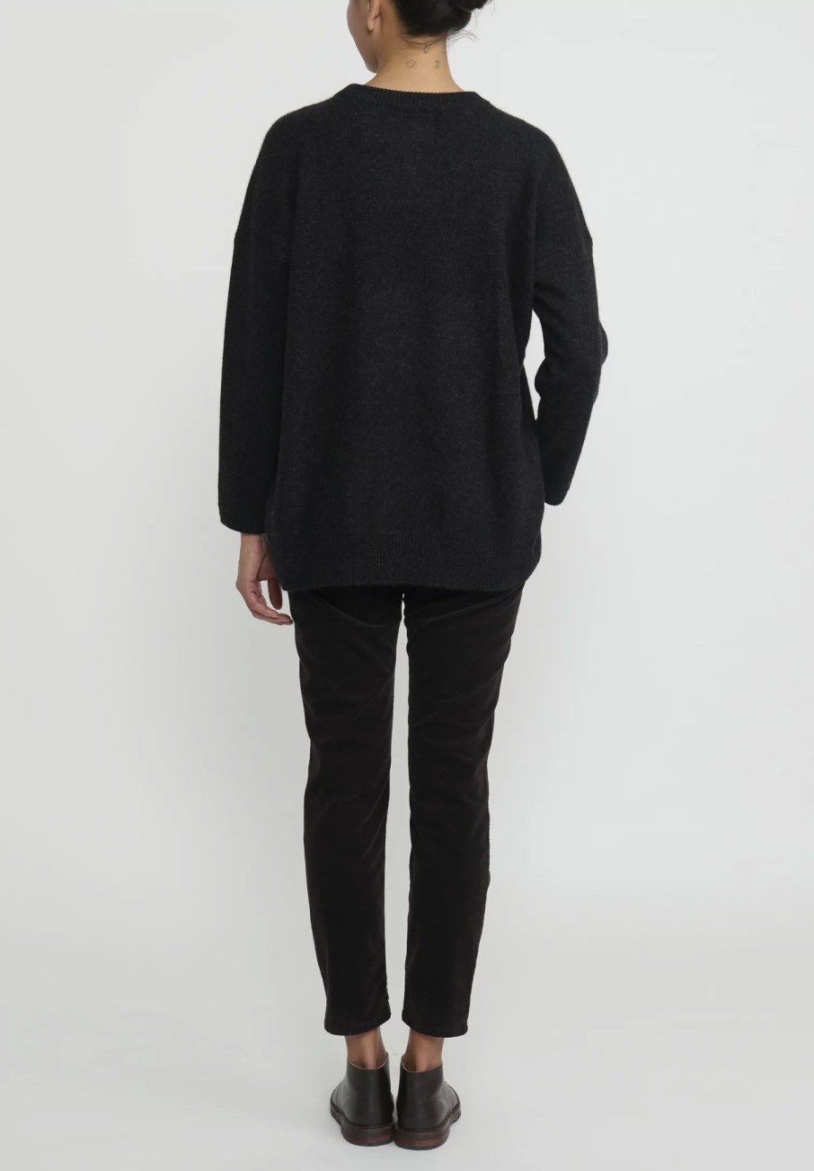 Kaval Knitwear | Cashmere And Sable Crewneck Sweater In Charcoal Grey