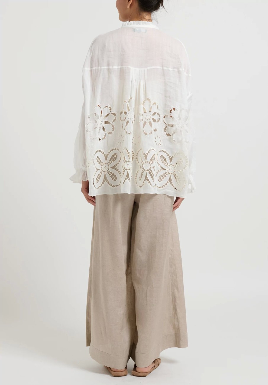 Biyan Pants | Linen Pleated High Waist ''Pham'' Pants In Natural