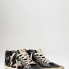 Golden Goose Sneakers | Mid Star Classic Glitter & Suede Star In Black