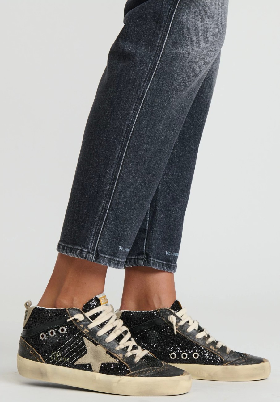 Golden Goose Sneakers | Mid Star Classic Glitter & Suede Star In Black