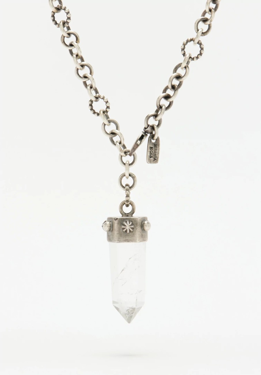 Miranda Hicks Necklaces | Sterling Silver Pendulum Chain With Quartz Crystal