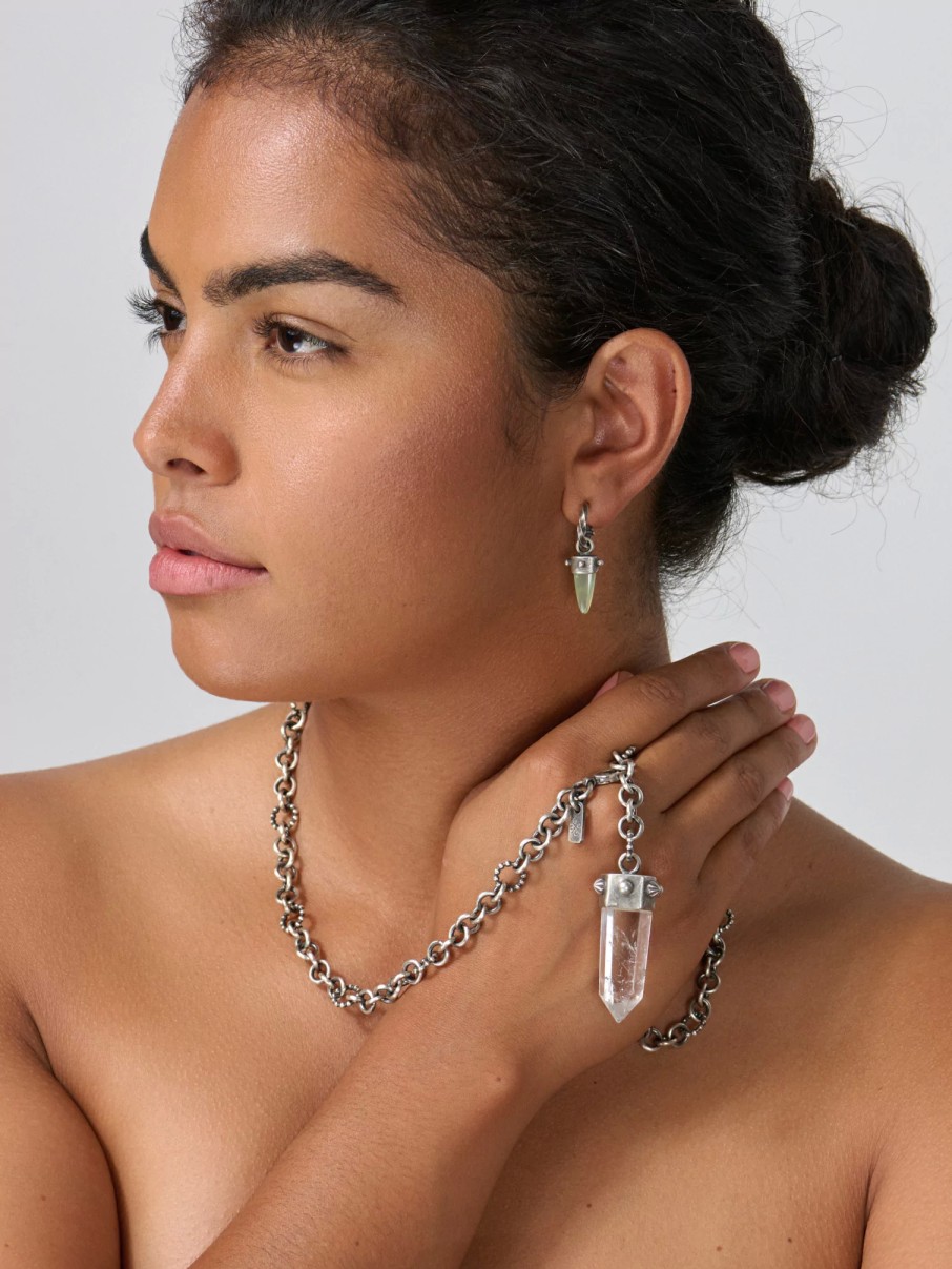 Miranda Hicks Necklaces | Sterling Silver Pendulum Chain With Quartz Crystal