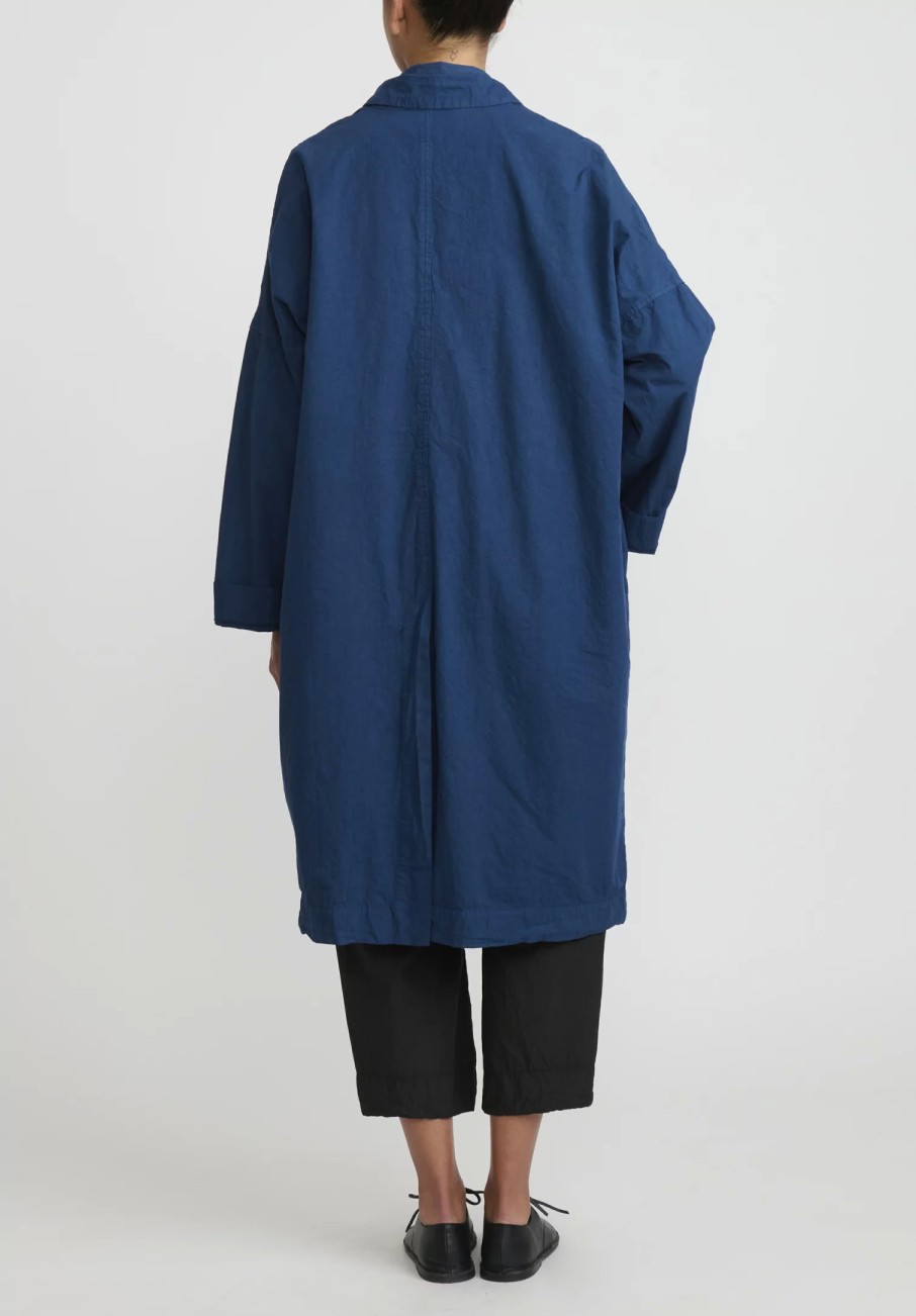 Album di Famiglia Coats & Dusters | Cotton Loose Cc Coat In Navy Blue