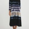 Gilda Midani Dresses | Pattern Dyed Hooded Maria Dress In Blue Indigo Row