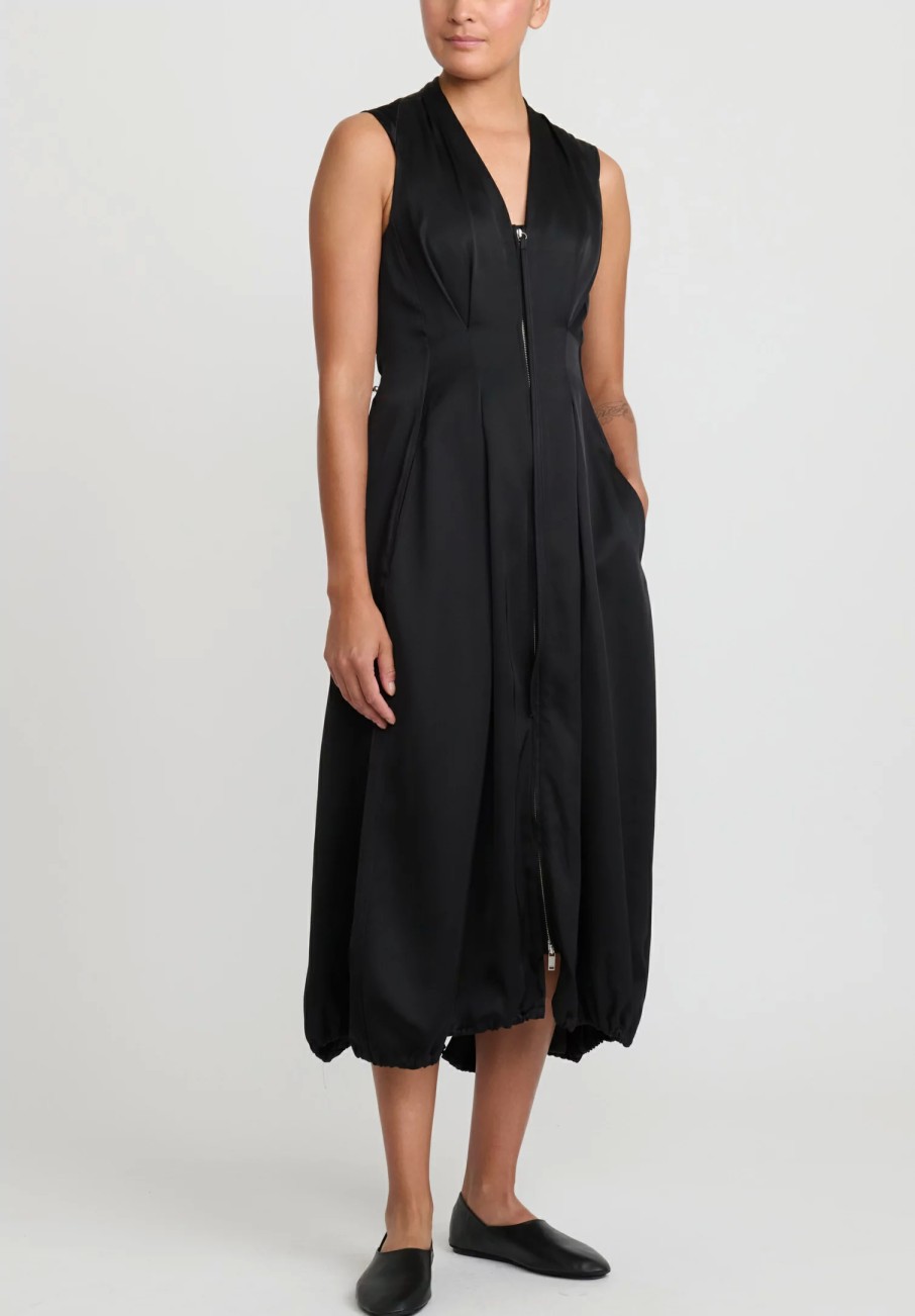 Jil Sander Dresses | Zip Front Vestito Dress In Black