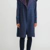 Mieko Mintz Jackets | Overdyed Cotton A-Line Coat In Blue