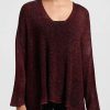 Avant Toi Knitwear | Hand-Painted Loose Knit V-Neck Sweater In Nero Wine Red