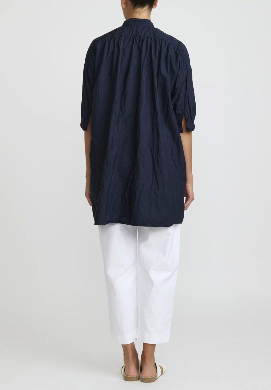 Daniela Gregis Tops | Washed Cotton Camicione Kora Top In Navy Blue