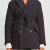 Sacai Outerwear | Double Breasted Padded Coat In Black